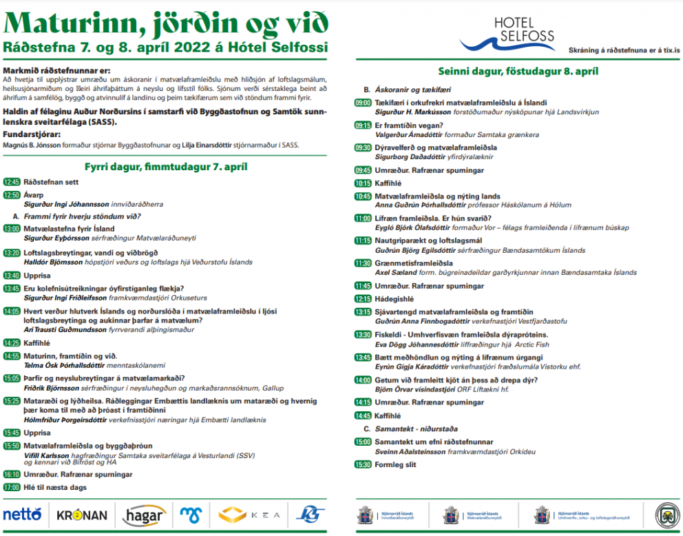 Maturinn, jörðin og við - Ráðstefna