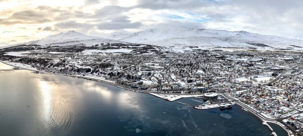 Loftmynd af Akureyri.