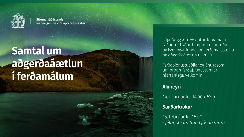 Samtal um aðgerðaáætlun ferðamála til 2030