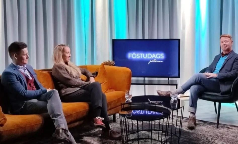 Gunnar Már, Arna Björg og Oddur Bjarni, þáttastjórnandi.