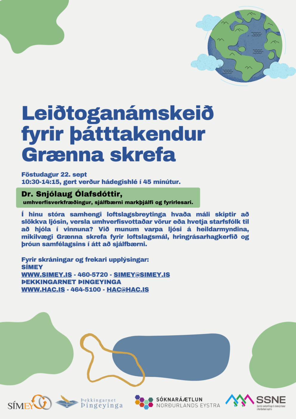 Námskeið fyrir græna leiðtoga sveitarfélaga SSNE