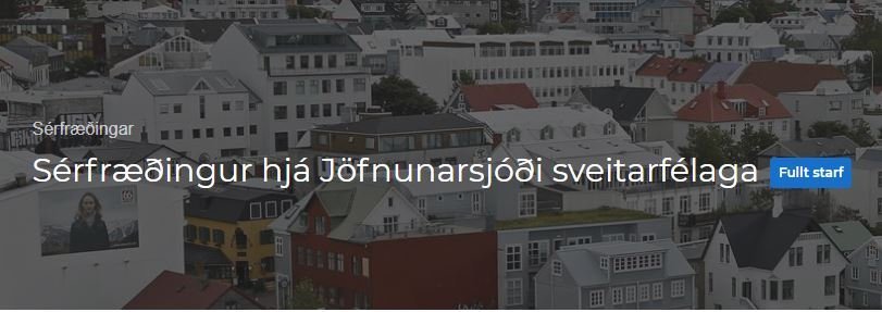 Starf án staðsetningar - sérfræðingur hjá Jöfnunarsjóði sveitarfélaga