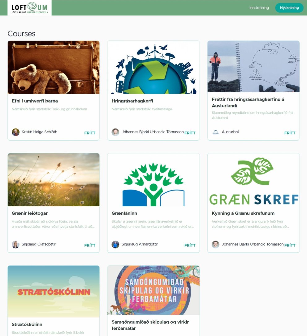 Opnun rafræns skóla í umhverfsmálum