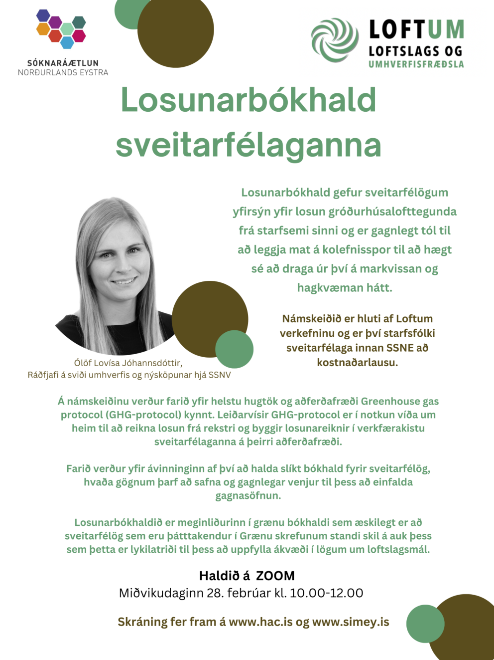 Námskeið í gerð losunarbókhalds fyrir sveitarfélög