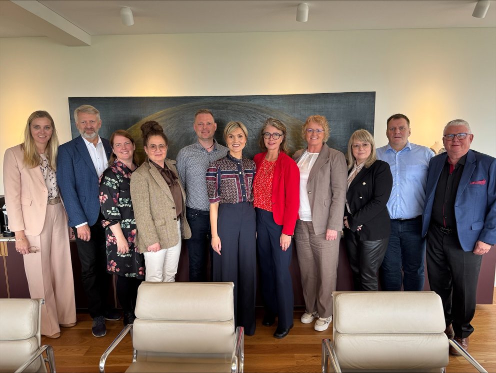 Frá fundinum með Kristrúnu Frostadóttur, forsætisráðherra.