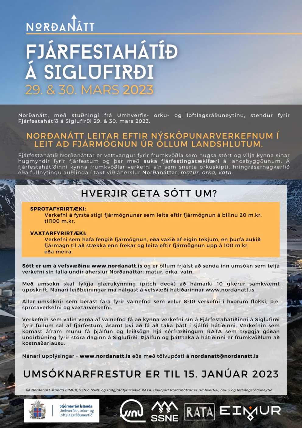 Á þitt fyrirtæki heima á fjárfestahátíð Norðanáttar?