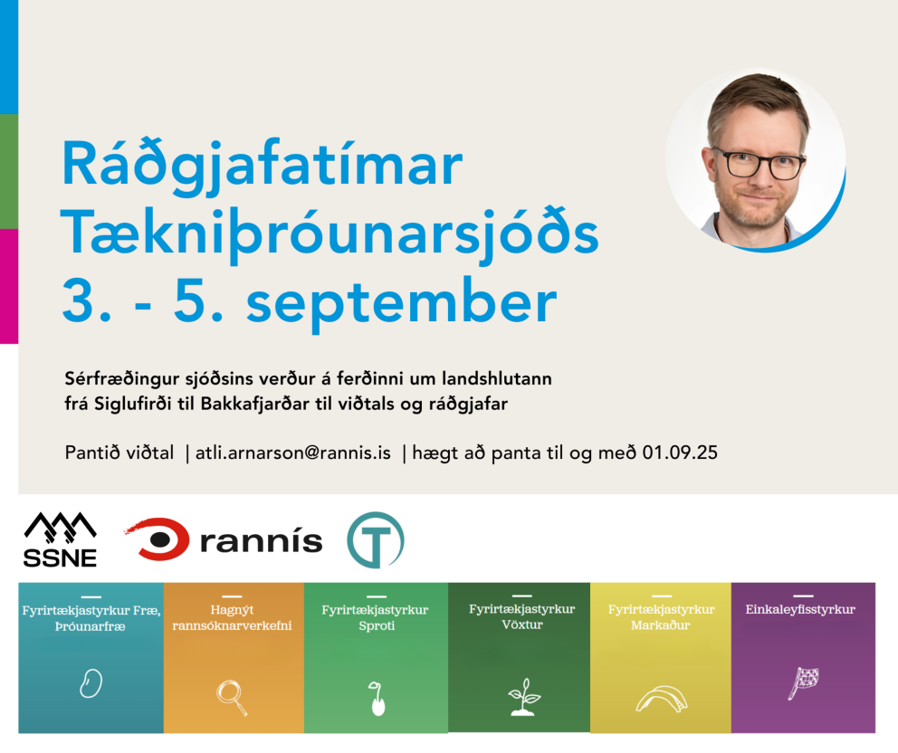 Ráðgjafatímar Tækniþróunarsjóðs á Norðurlandi eystra 1.–5. september