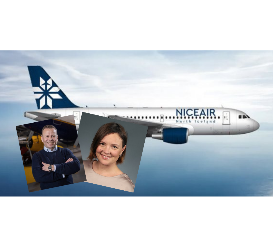 Þorvaldur Lúðvík, framkvæmdastjóri Niceair. Hilda Jana Gísladóttir, formaður stjórnar SSNE. Myndin e…