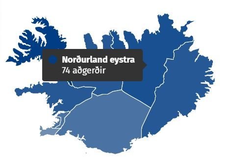 74 aðgerðir á Norðurlandi eystra