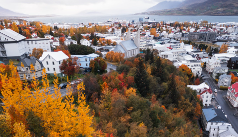 Akureyri að hausti.