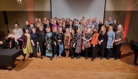 Hópur þátttakenda uppskeruhátíðar Matsjárinnar á Hótel Laugarbakka.