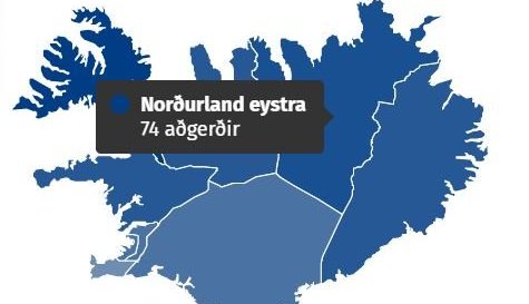 74 aðgerðir á Norðurlandi eystra
